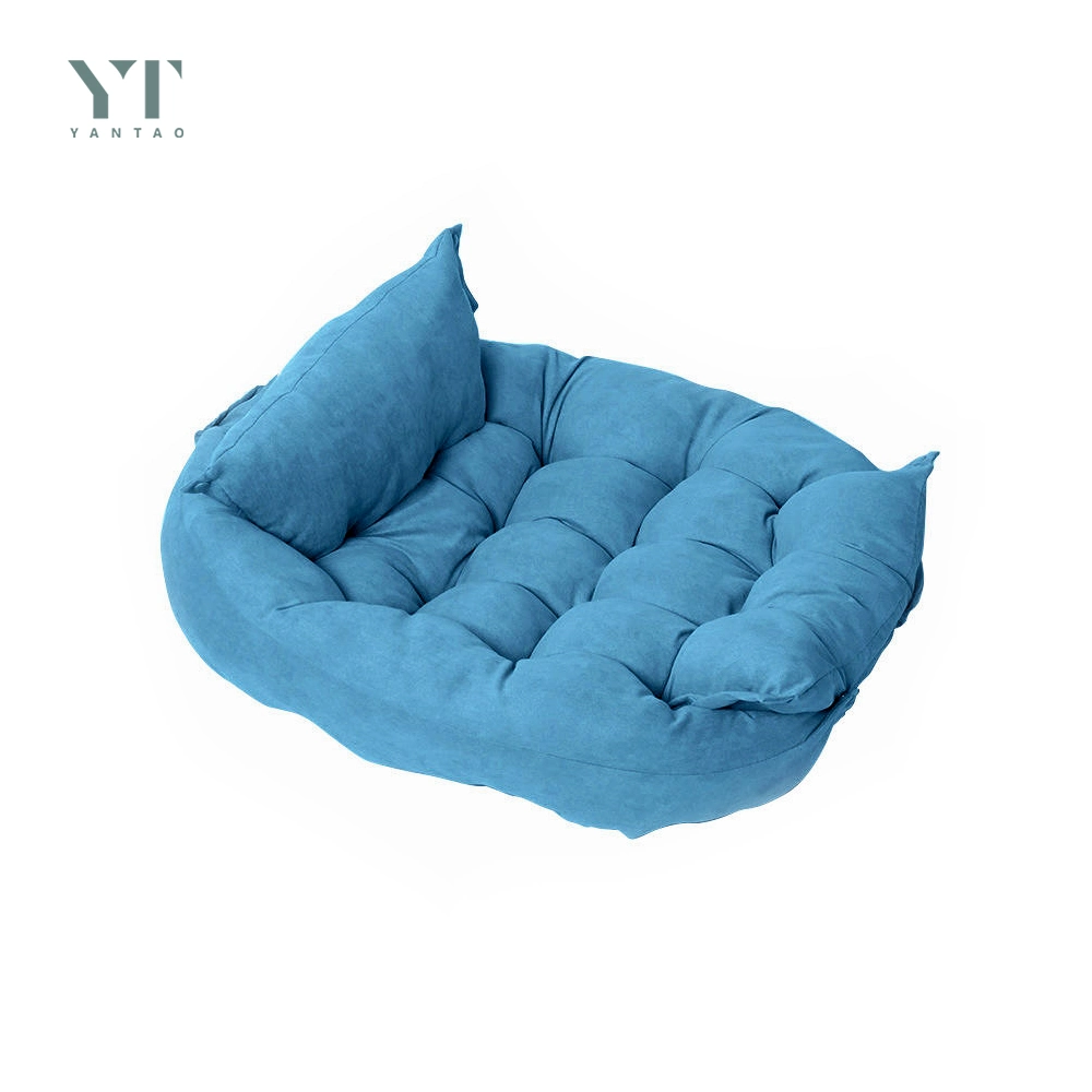 Pet Products Wholesale Pet Bed Cotton Material Dog Bed Foldable Dog Bed Round Fashionable Dog Cat Pet Products