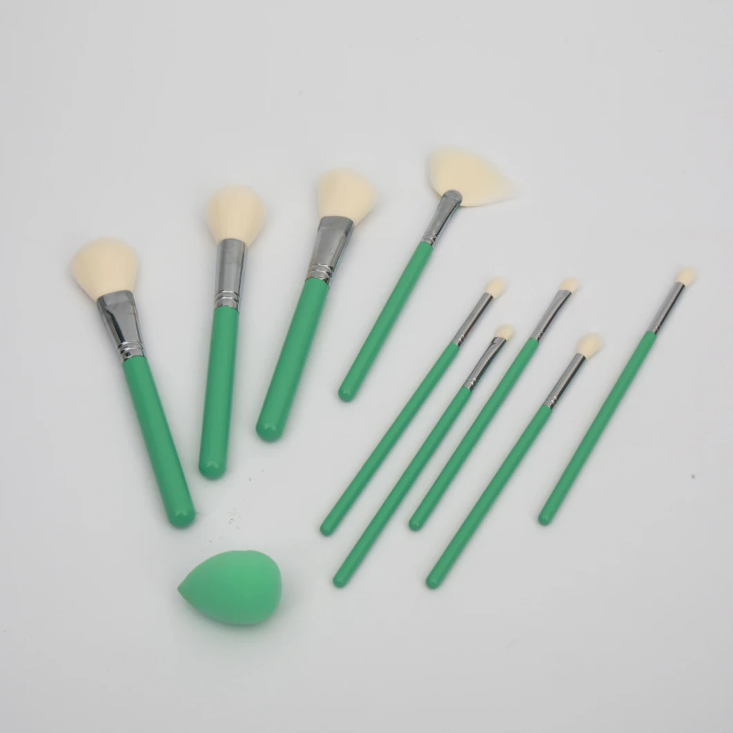 Mkae-up Brush Set White Kabuki Blush Blending Eyebrow Lip Makeup Brush