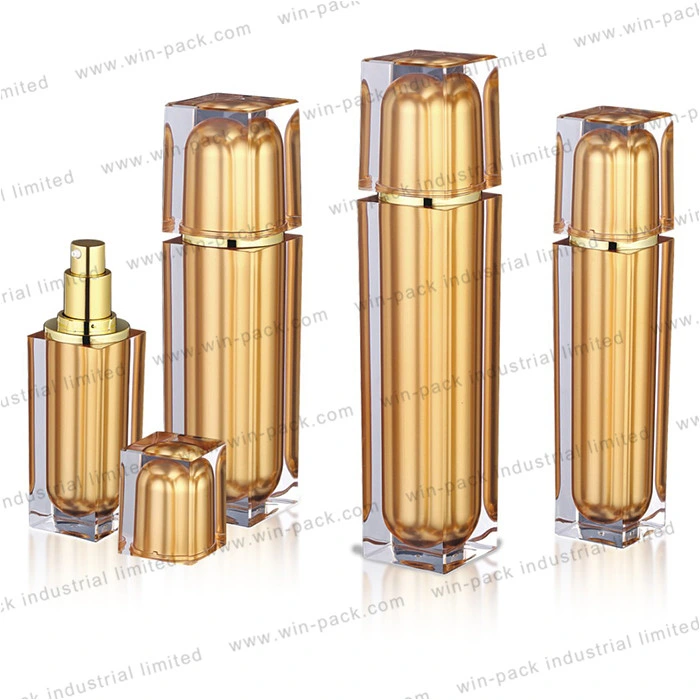 Hot Sell Luxury Gold Acrylic Bottle Transparent Cosmetic Package