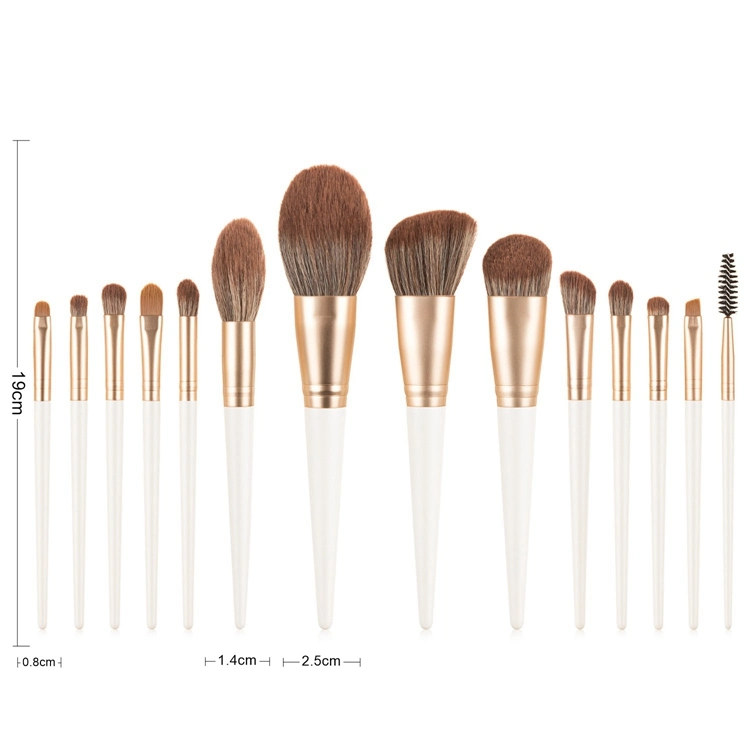 PRO White Foundation Powder Blending Eyebrow Eyeliner Makeup Brushes Set High End Fiber Synthetic Hair Set of Brushes