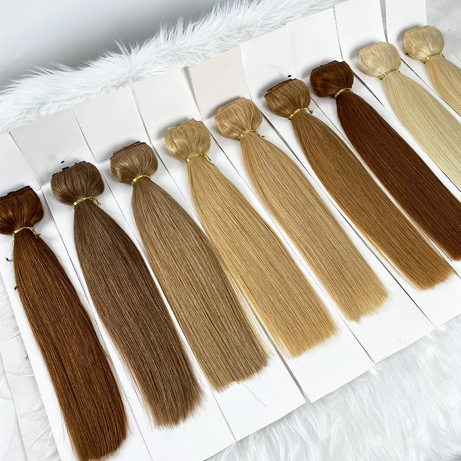 Straight Halo Human Hair Extension Light Color Real Human Hair Salon Quality