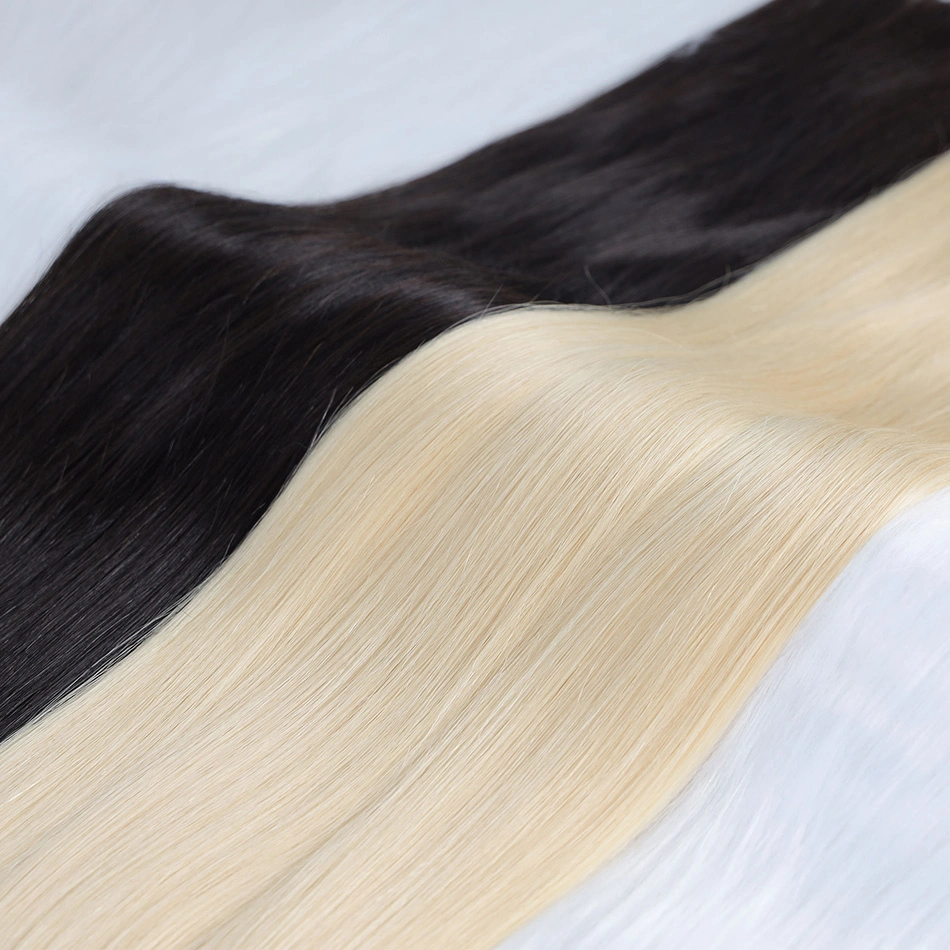 Straight Halo Human Hair Extension Light Color Real Human Hair Salon Quality